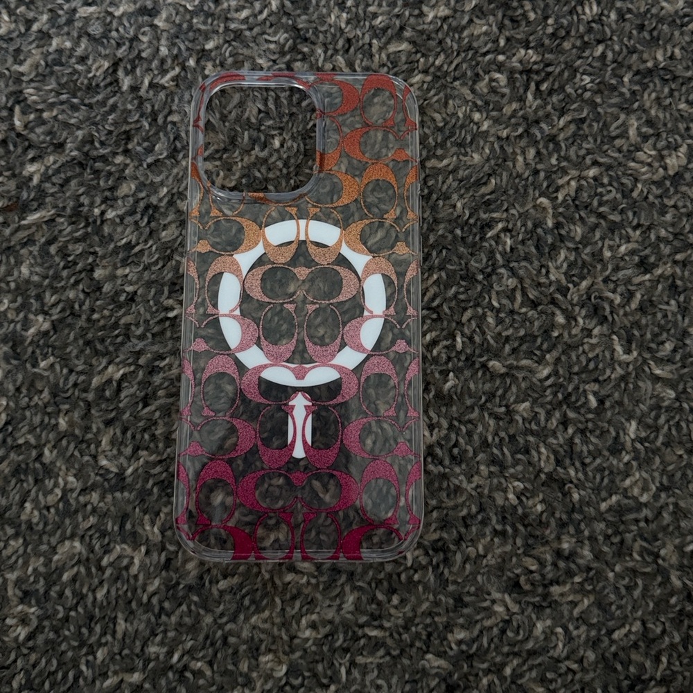 Coach Red and Orange Artistic iPhone Case with Ring Holder